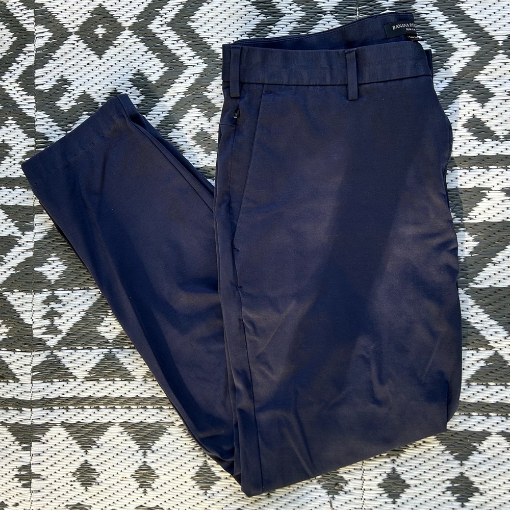 Men’s GUC navy sporty cropped slim fit tech pant